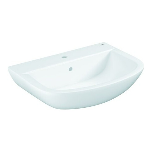 Grohe Waschtisch Bau Keramik 64,6x46,8cm, 1 HL, m ÜL, wandhängend, alp-we