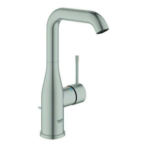 Grohe Waschtisch-Einhebelmischer Essence supersteel, L-Size, mit Ablaufgarnitur