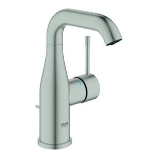 Grohe Waschtisch-Einhebelmischer Essence supersteel, M-Size, mit Ablaufgarnitur