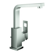 Grohe Waschtisch-Einhebelmischer Eurocube 1/2", L, mit Ablaufgarnitur, supersteel