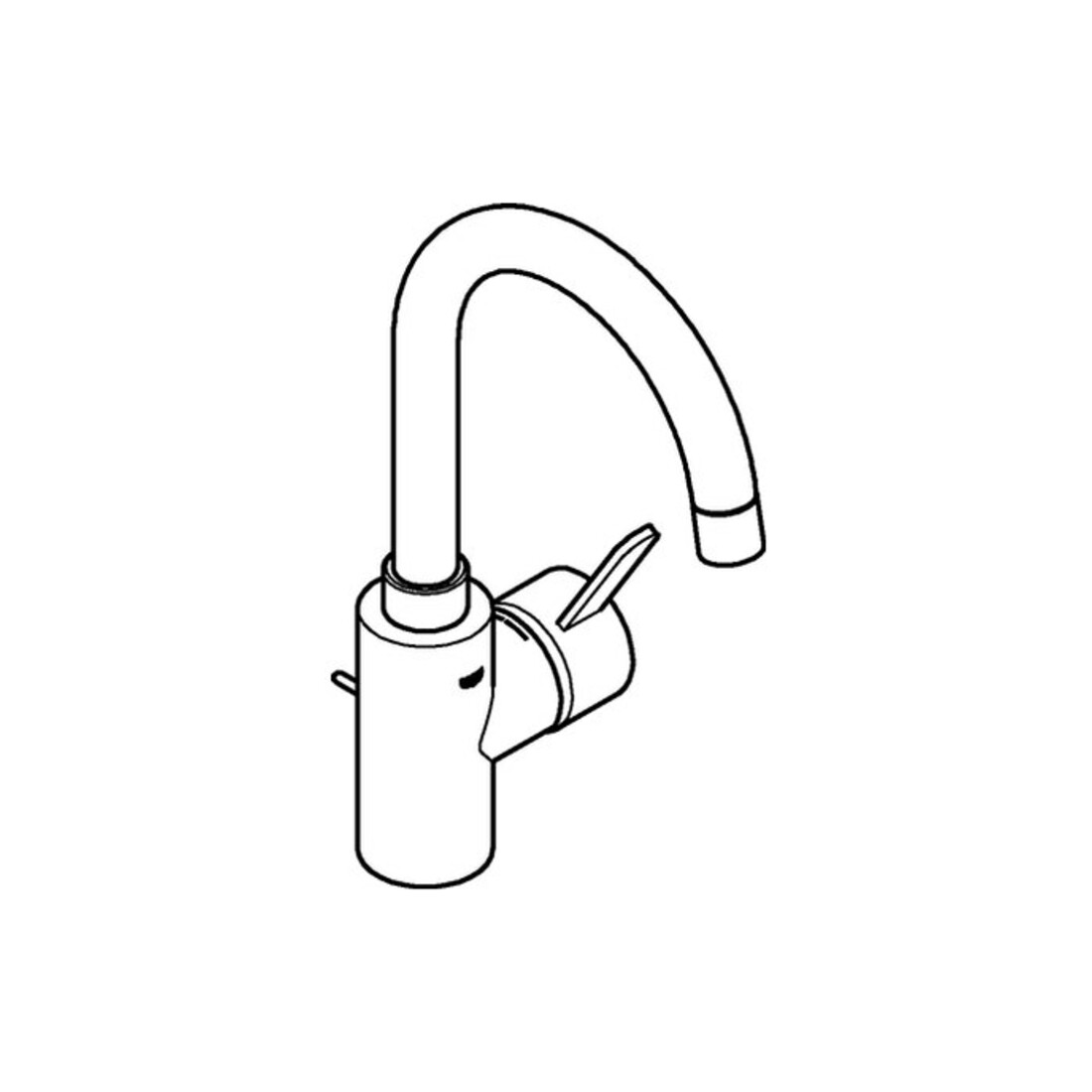 Grohe Waschtisch-Einhebelmischer Eurosmart Cosmopolitan cr, L-Size, m Ablg, innenlie. Wasserf.