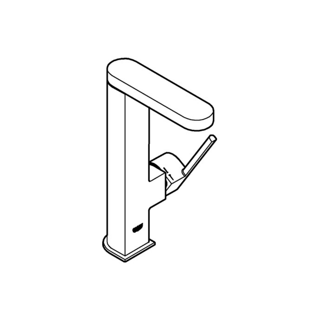 Grohe Waschtisch-Einhebelmischer PLUS 1/2", L, gl. Körp, Push-op Abl.garn, ch