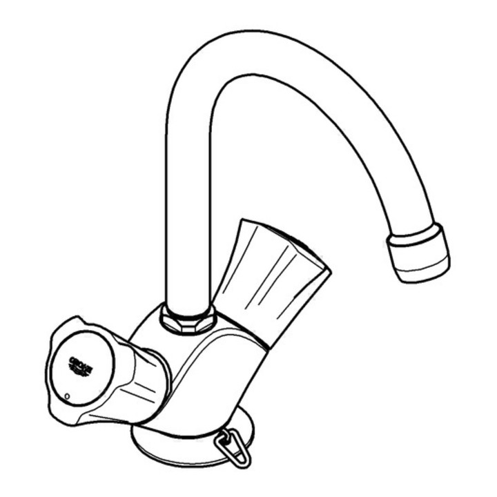 Grohe Waschtisch-Einlochbatterie COSTA DN 15, mit versenkbarer Kette chrom