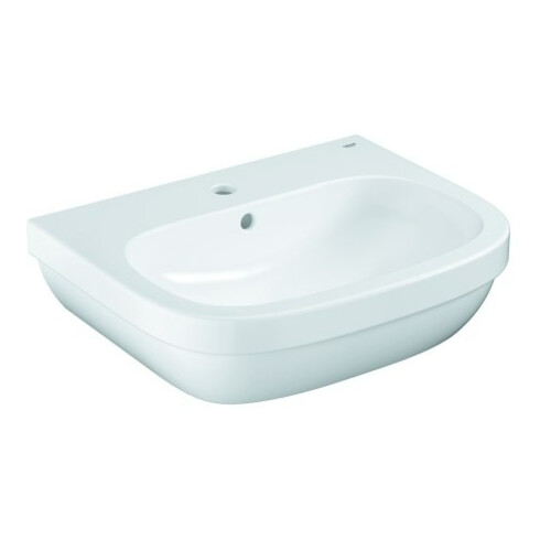 Grohe Waschtisch Euro Keramik 60cm, alpinweiß, 1 Hahnloch mit Überlauf