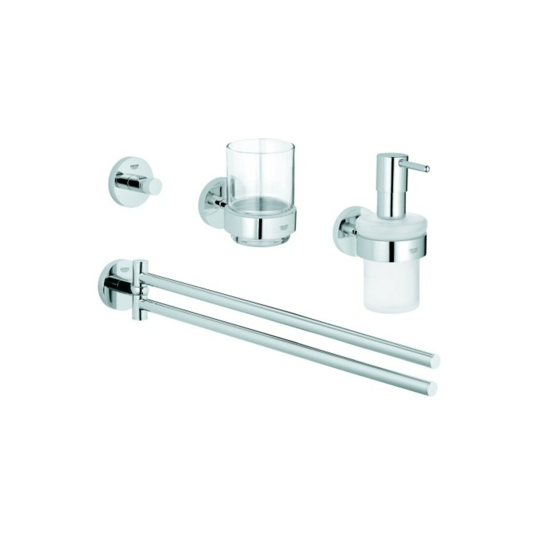 Grohe Waschtisch-Set Essentials 4 in 1, verdeckte Befestigung, chrom