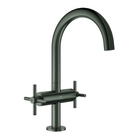 Grohe Waschtisch-Zweigriff-Armatur Atrio 1/2", L, m Kreuzgr., hd graph. gebürstet