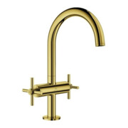 Grohe Waschtisch-Zweigriff-Armatur Atrio 1/2", L, mit Kreuzgriffen, cool sunrise