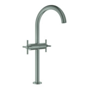 Grohe Waschtisch-Zweigriff-Armatur Atrio 1/2", XL, mit Kreuzgriffen, supersteel