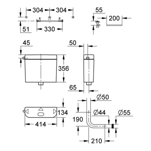 Grohe WC-Spülkasten 6-9 l einstellbar, Aufputz weiß