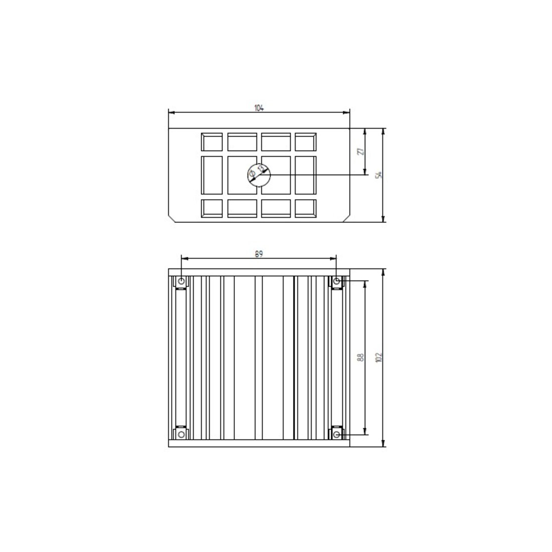 Grothe Boîtier encastré pour 3 boutons-poussoirs, une rangée UPK 803