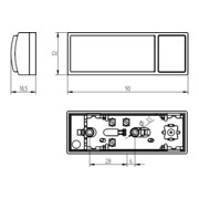 Grothe Bouton de sonnette AP 32x90x18,5mm, blanc MONTILUX 2154-4