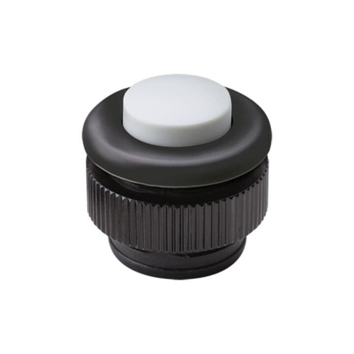 Grothe Bouton de sonnette rond 11,5 mm blanc-gris, manchon noir PROTACT 380 KS