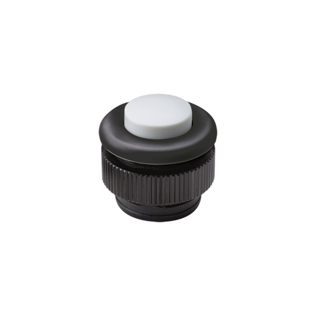 Grothe Bouton de sonnette rond 11,5 mm blanc-gris, manchon noir PROTACT 380 KS