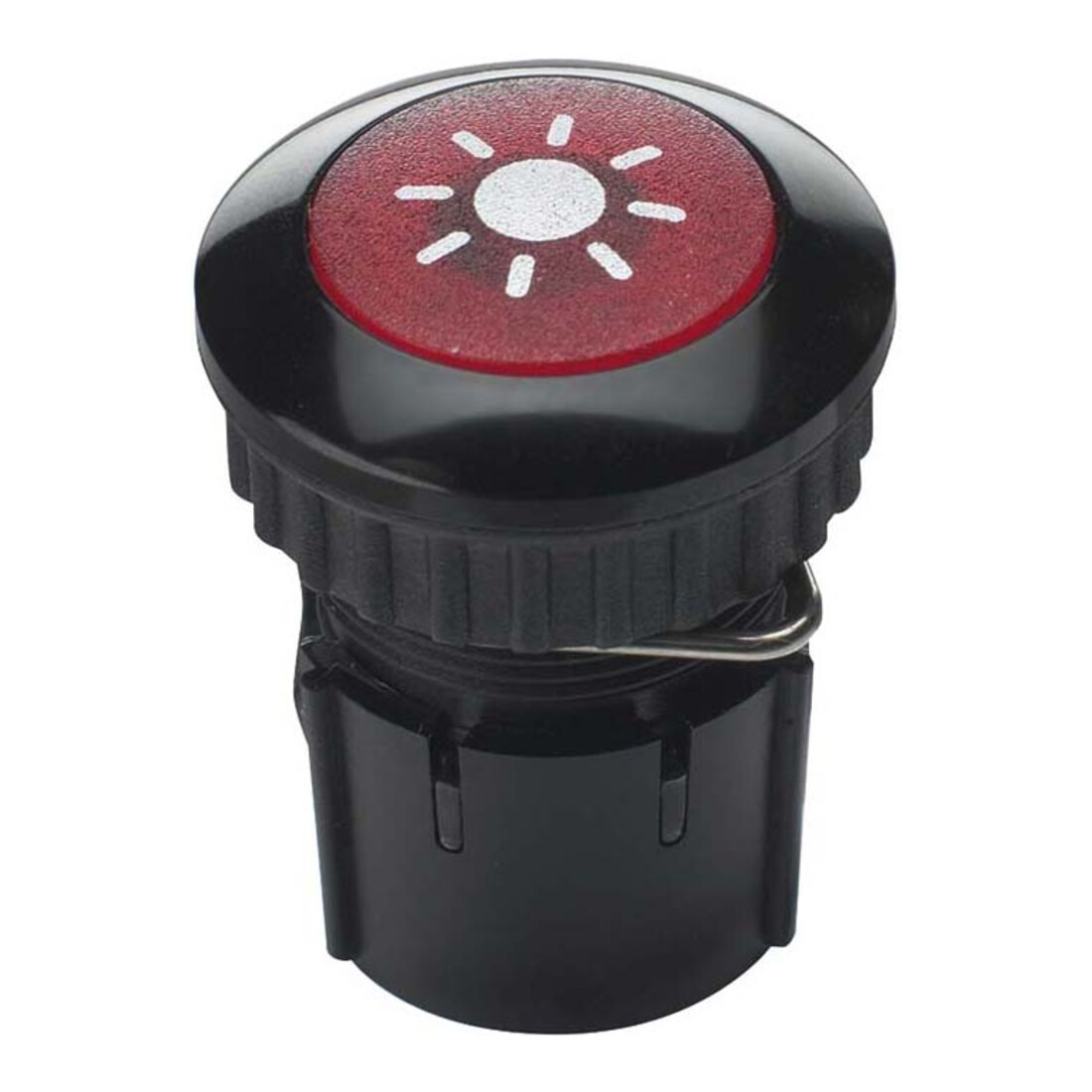 Grothe Bouton de sonnette rond 14,6 mm bouton rouge, manchon alu/noir PROTACT 100 LED