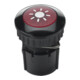 Grothe Bouton de sonnette rond 14,6 mm bouton rouge, manchon alu/noir PROTACT 100 LED