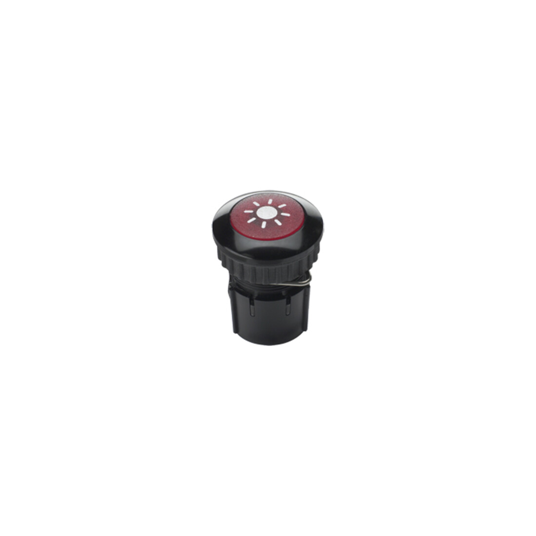 Grothe Bouton de sonnette rond 14,6 mm bouton rouge, manchon alu/noir PROTACT 100 LED