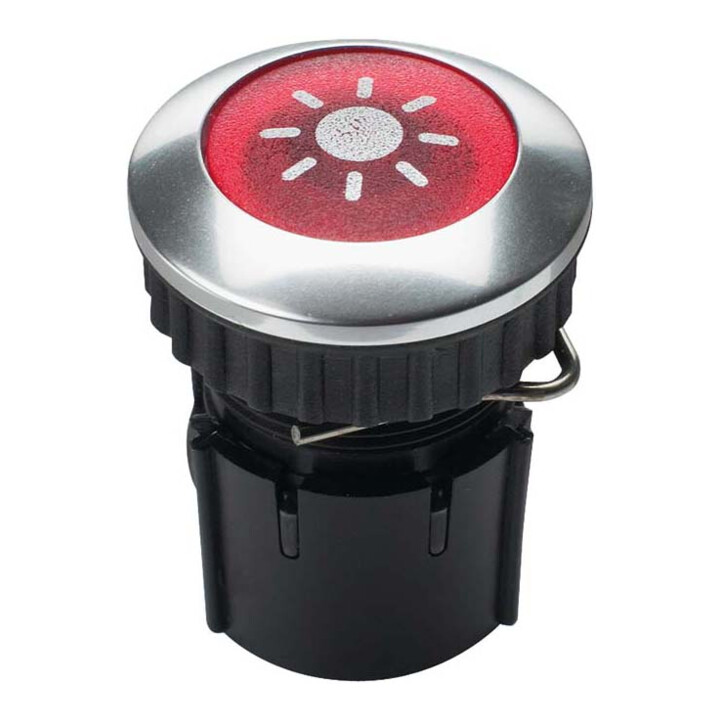 Grothe Bouton de sonnette rond 14,6 mm bouton rouge, manchon alu PROTACT 101 LED
