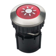 Grothe Bouton de sonnette rond 14,6 mm rouge, manchon V2A PROTACT 105 LED-1