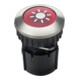 Grothe Bouton de sonnette rond 14,6 mm rouge, manchon V2A PROTACT 105 LED