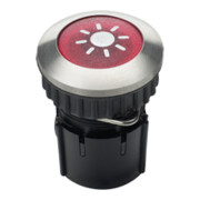 Grothe Bouton de sonnette rond 14,6 mm rouge, manchon V2A PROTACT 105 LED-3