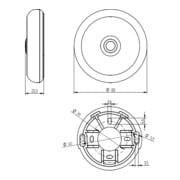 Grothe Bouton de sonnette rond 80 mm, acier inoxydable ETA S 100-4