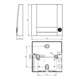 Grothe Klingeltaster 1fach 90x90x18,5mm, sil/sw DOMOLUX SIM/SW
