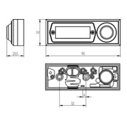 Grothe Klingeltaster AP 1fach 32x90x18mm, ws ETA 2121A-5