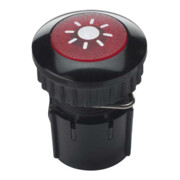 Grothe Klingeltaster rund 14,6mm Kn.rot, Hülse alu/sw PROTACT 100 LED-3