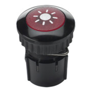 Grothe Klingeltaster rund 14,6mm Kn.rot, Hülse alu/sw PROTACT 100 LED-3