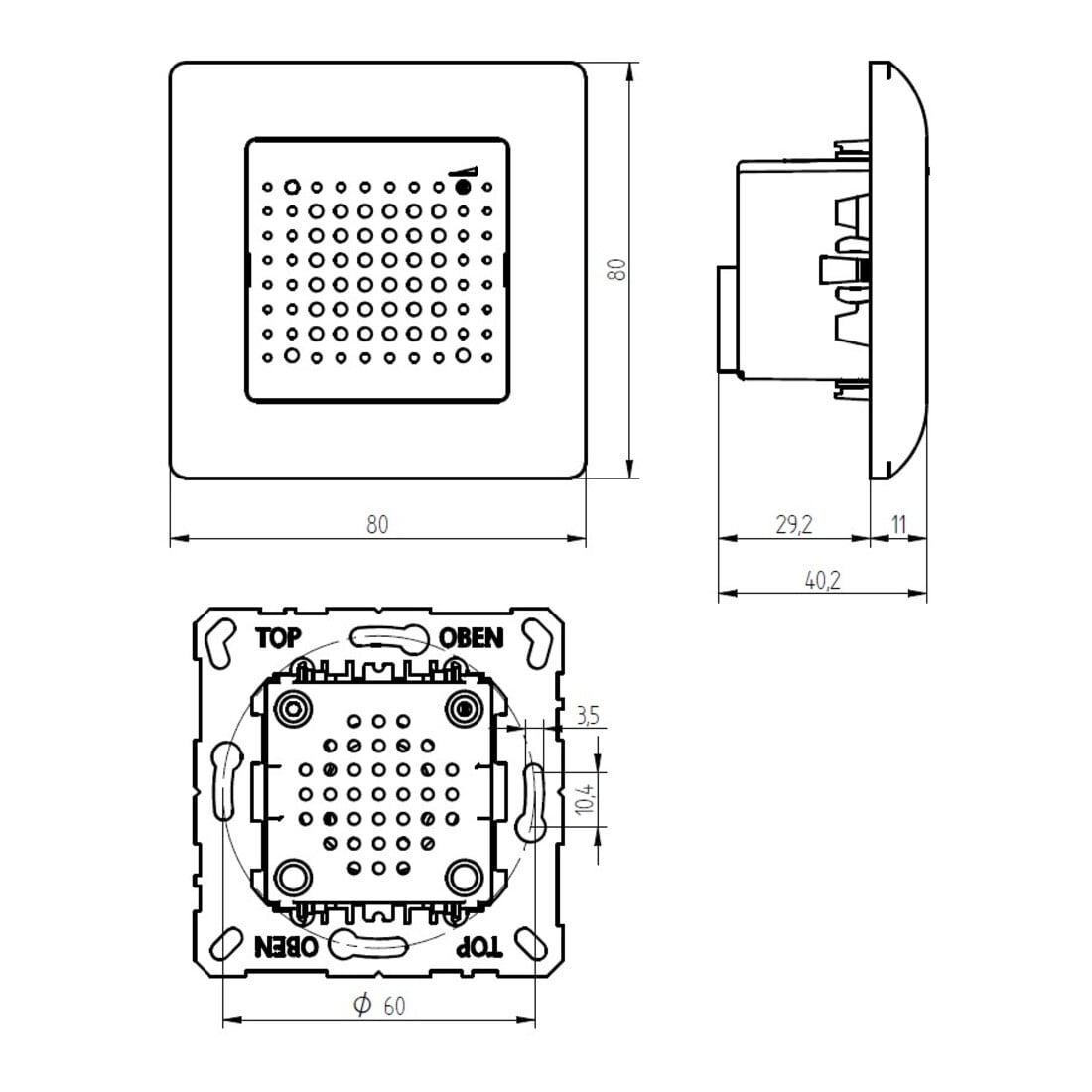 Grothe Sonnette électronique encastrable 8-12V UP-Gong 120ws