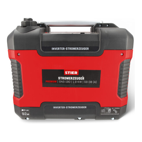 Groupe électrogène à onduleur STIER Premium SNS-190, 1,9 kW, 59 dB(A)
