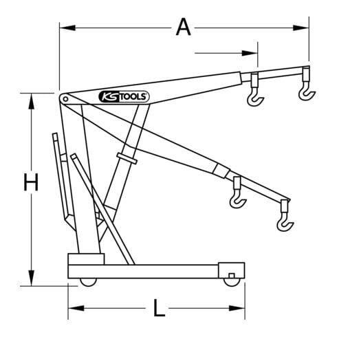 Grue mobile pliante KS Tools, 1000 kg