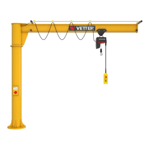 Grue pivotante sur colonne Vetter PRIMUS Système d'ancrage composite Palan électrique à chaîne 125kg, 5,0m