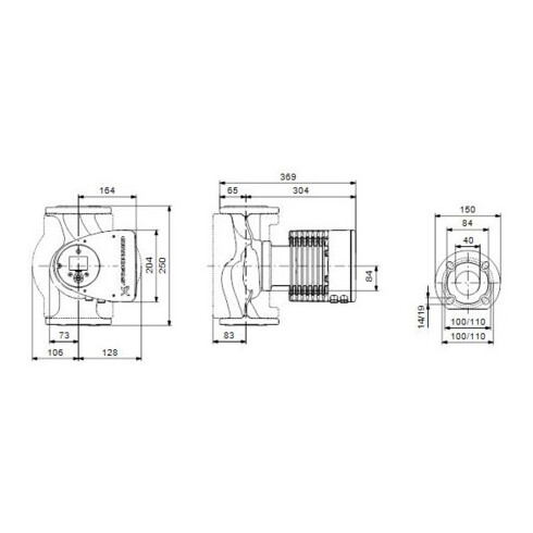 Grundfos Heizungsumwälzpumpe MAGNA3 F Flansch, 230 V, PN 6/10 Typ 40-120 F, DN 40, 250 mm