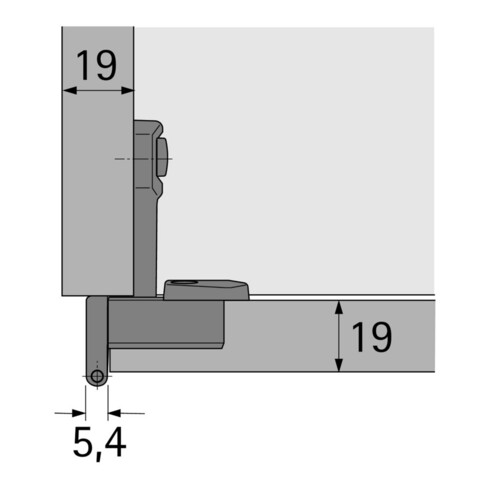 Grundscharnier Selekta Pro 2000 vern.HETTICH