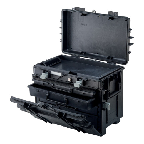 GT LINE Service-gereedschapskoffer ALL.IN.ONE, verrijdbaar, met 4 laden met lade-indeling