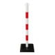GUARDA-Plus Set de 4 poteaux d’avertissement avec chaîne 12,5 m, plaques de base remplies de béton, rouge-blanc