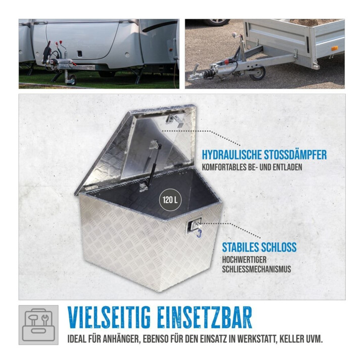 Güde Caisse à timon GT 120 boîte tout métal en aluminium