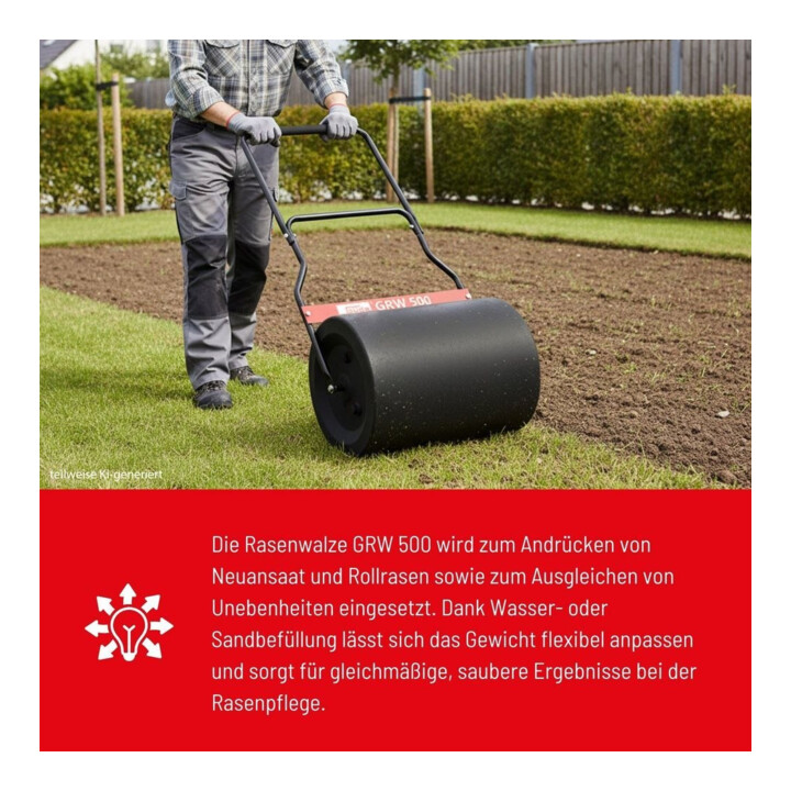 Güde Rouleau à gazon GRW 500-62 62 l corps métal ergonomique