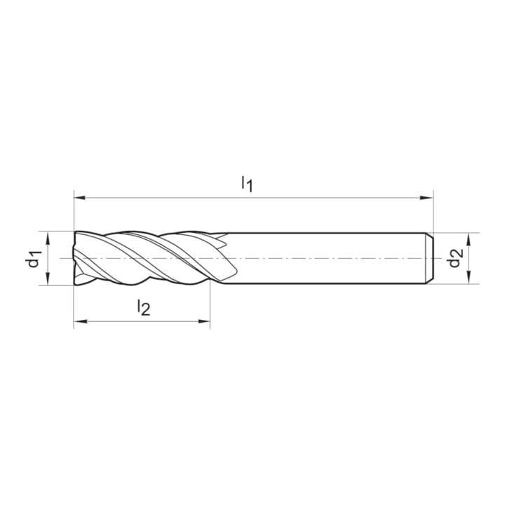 GÜHRING Ratiofräser lang DIN6527 VHM FIRE Z4 Schaft HA 14mm