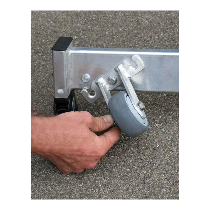Günzburger Aluminium-Mehrzweckleiter 3-teilig rollbar-Traverse 3 x 7 Sprossen