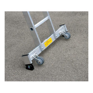 Günzburger Aluminium-Mehrzweckleiter 3-teilig rollbar-Traverse 3 x 7 Sprossen