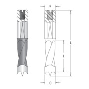 GUHDO Foret combiné à queue cylindrique D10 l27 L57,5 R