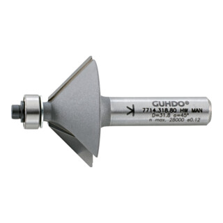 GUHDO HW-Fasefräser D31,8 l12,7 45 Grad Z2 S8