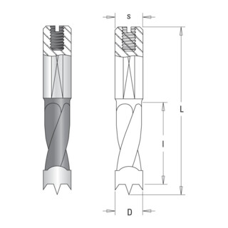 GUHDO HW-Kombi-Dübellochbohrer D5 l27 L57,5 L