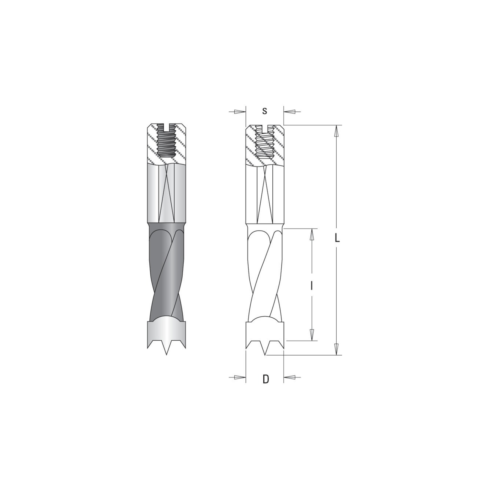 GUHDO HW-Kombi-Dübellochbohrer D5 l27 L57,5 L