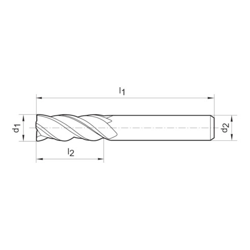 GÜHRING Fraise à rapport longue DIN6527 VHM FIRE Z4 Tige HA 14 mm