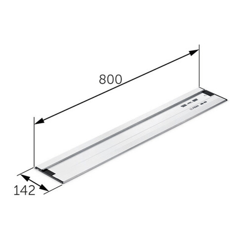 Guida da 800 mm per seghe circolari a mano, Lunghezza 800 mm