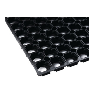 Gum.Ringmatte B.1m L.1,5m D.22mm schwarz NR/SBR o.Gewebeeinlage