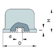 Gummi-Metall-Puffer Ballig Typ E D125xH93 M16 NR57
